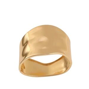 FASHION JEWELRY STAINLESS STEEL BRACELET WIDE-EDGE WOMENS CUFF BANGLE GOLD COLOR